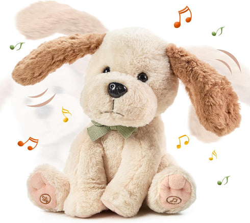 TUMAMA Baby Animated Plush Dog, Interactive Singing Talking Puppy Dog Stuffed Animal