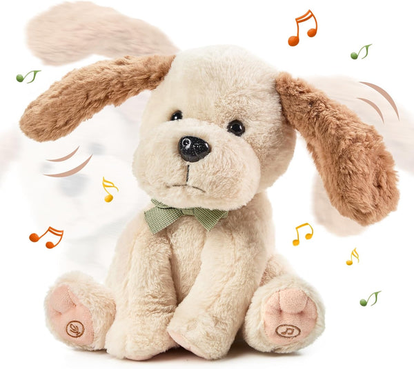 TUMAMA Baby Animated Plush Dog, Interactive Singing Talking Puppy Dog Stuffed Animal
