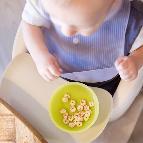Olababy Fold N Go Silicone Baby Bib with Travel Case, Lightweight Waterproof Bibs for Infants & Toddlers, BPA Free