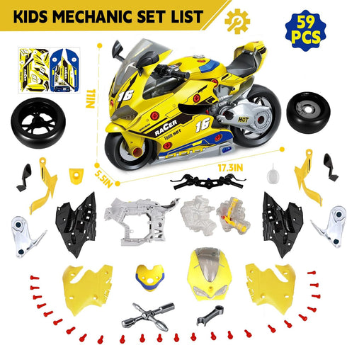 JoySpark Toys Set 3-5, 3 4 5 6 7 Take Apart Motorcycle Toys Kids Mechanic Repair for Toddlers Interactive Toy Engine