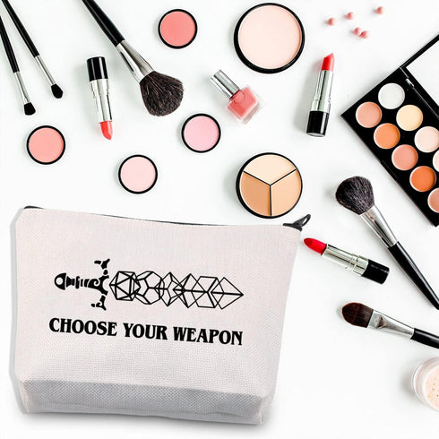 Choose Your Weapon D&D Gamer Makeup Bag: Dragons D20 RPG Gaming Gift