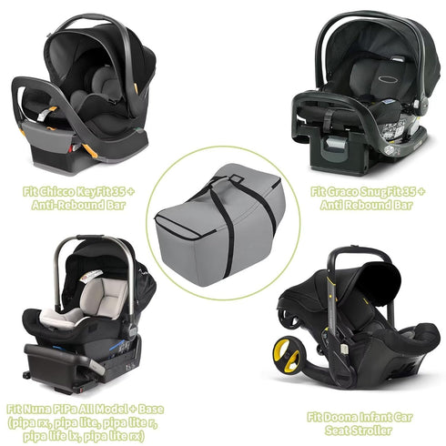 Infant Car Seat Travel Bag - Fits Chicco/Graco/Nuna/Cosco/Britax/Uppababy Car Seats, Water Dirt Tear Resistant