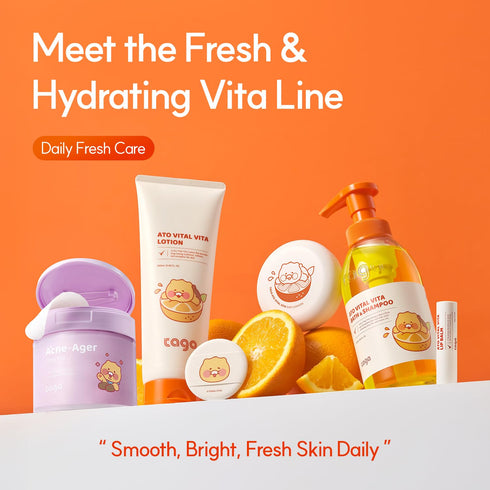 300 ml TAGA ATO Vital Vita Kids Bath & Shampoo | Vegan Hypoallergenic All-in-One Bath & Hair Cleanser with Ceramide