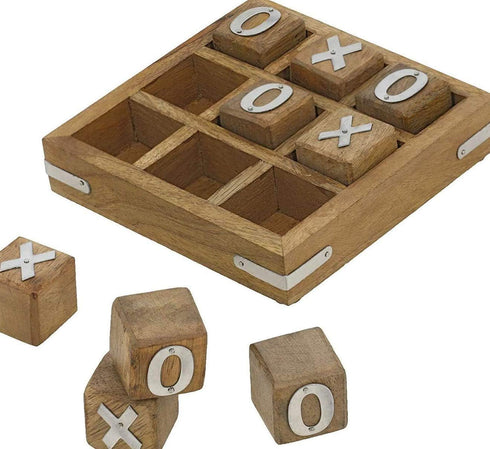 Handcrafted Gifts XO Blocks Tic Tac Toe Game Wooden- Family Board Games- Great Gifts for All Occasions