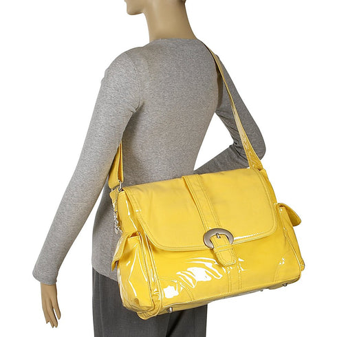 Kiwi Corduroy Laminated Buckle Bag by Kalencom