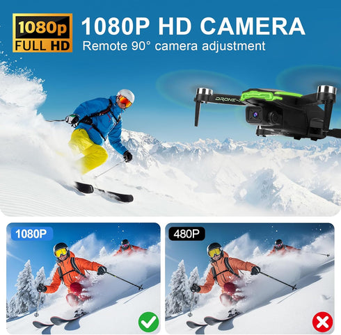 CQDAKET 2 33-Min Drone with Camera for Adults, Batteries Flight, Optical Flow Positioning, One-Touch Takeoff/Landing