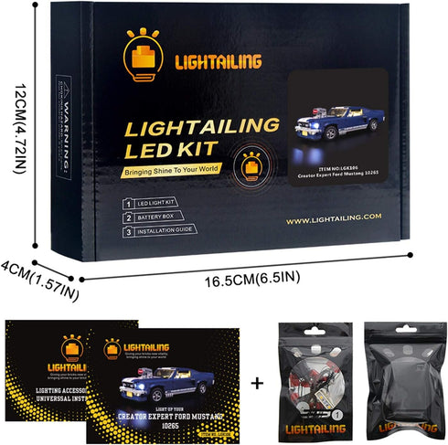 LIGHTAILING Light Set for Creator Expert Ford Mustang Building Blocks Model - LED Kit Compatible with Lego 10265