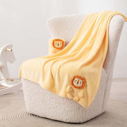 Baby Blanket, Foldable Lion Shape Plush Blanket, Super Soft Warm Breathable Receiving Blankets Newborn Nursery Swaddle