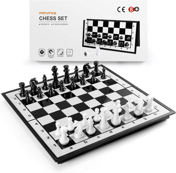 Travel Chess Sets: Magnetic Folding Board Games with Instructions for Teens, Family, Educational Toys, 9.5 Inch