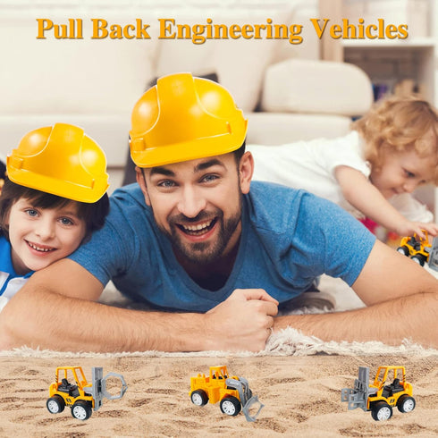24PCS Juuxncgv Mini Construction Vehicles,Play Figure Vehicles,Pull Back Engineering Vehicles,Toy Figure Construction