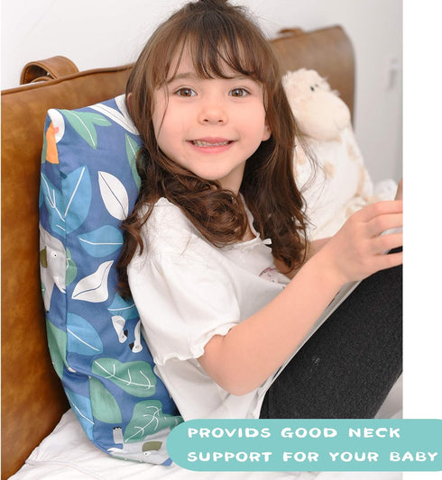 Pillowcase,(2 Pack) 100% Size:14 19 inch,Fits 13 18 12x 16 (Style2) Gina Era Ergonomic Toddler Cotton Pillowscase, *