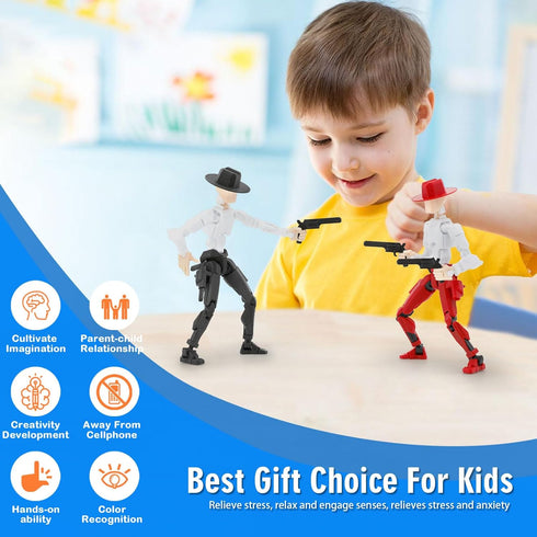 Deeplus 13 13 Dummy 13 2-Pack 5.4 inches 13 13, Titan Action Figure, Cowboy Already Assembled Action Figures for Boys