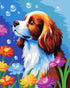 Paint by Numbers DIY Acrylic Painting Kit for Kids & Adults, 16" Wx20" L Colorful Cute Dog Pattern for Beginners