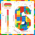 Number Building Blocks Decor for Pinata Birthday Party Supplies, Number 6 Fiesta Carnival Games with Stick & Blindfold