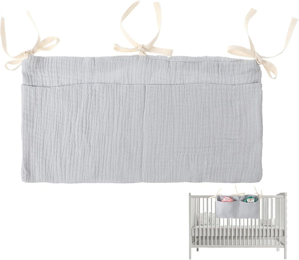 GEEHUA Cotton Baby Bedside Hanging Storage Bag, 2 Pockets Cotton Bedside Hanging Bags