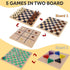 5-in-1 2 Glintoper Wooden Board Game with Reversible Boards for Chess, Checkers, Chinese Checkers, Snakes and Ladders