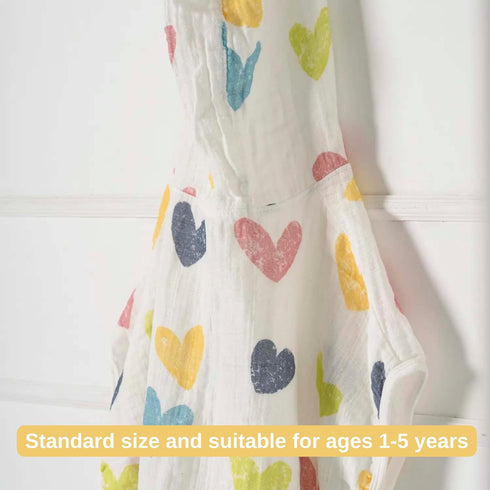 100% Cotton Muslin Baby Bath Poncho - Soft & Absorbent Hooded Towel for Infants & Toddlers, Lightweight and Breathable
