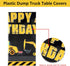 Tatuo Construction Happy Birthday Tablecloth - Dump Truck Plastic Covers for Kid Boy Party (Black)