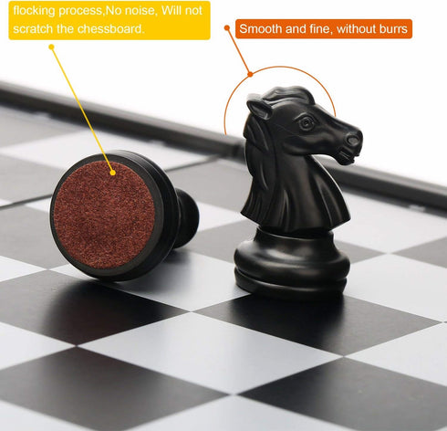 Magnetic Travel Chess Set with Folding Board - Educational Toys for Kids and Adults, 2 Players