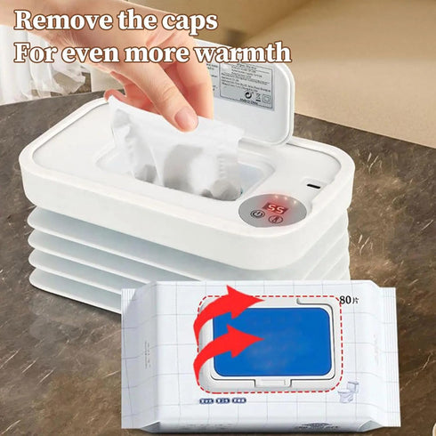 Tkidplw 3 Portable Baby Wipe Warmer, Wipe Warmer Cordless with Adjustable Heat Modes, LED Portable Wipe Heating System