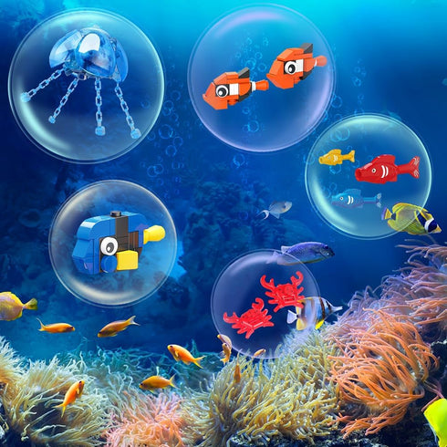 HOGOKIDS Fish Tank Building Set - 725PCS Movable Aquarium Toys with LED Light for Kids Age 8-14
