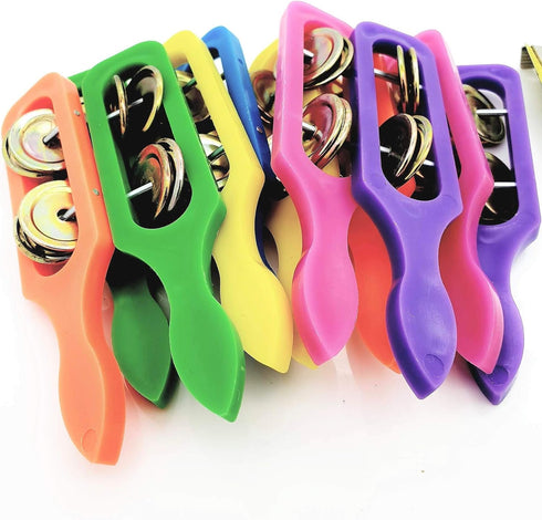 12 Cymbals with Plastic Handles (5") - Kids Party Supplies, Preschool Musical Instruments, Noisemakers