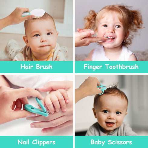 28 1 Trimmer Set Baby Healthcare and Grooming Kit, in Portable Baby Essentials Kit Electric Nail with Gas Relief Hair