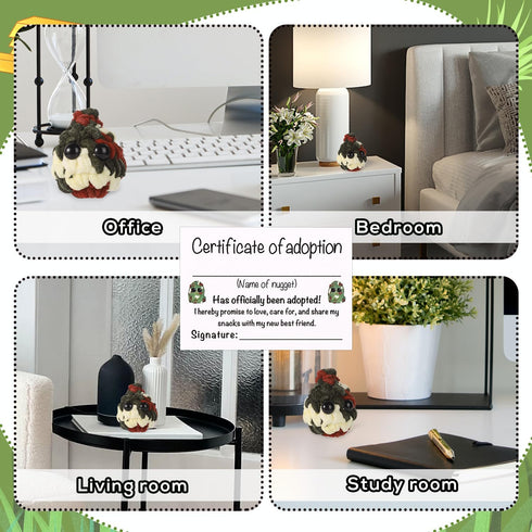 Adopt a Weed Nugget Plush, Positive Plush with Encouragement Cards & Plastic Jar for Desktop Ornaments