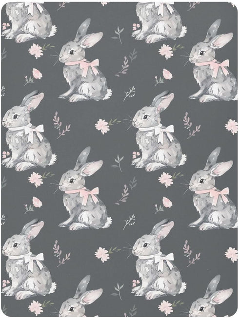KICPOAY 52x28 Bunny Bow Flower Easter Toddler Bed Crib Sheets Baby Crib Sheets Cover for Soft Mini Crib Mattress