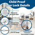 Hyparade 3M Child Proof Door Locks, No-Drill Adjustable Baby Safety Locks with Strong Adhesive, Ideal