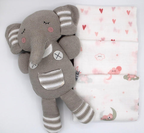 LMED Babyland 100% 3-Pack, 27x27 (70x70cm), 0+ Muslin Cotton Baby Receiving Cloths, in Soft & Gentle for Newborns