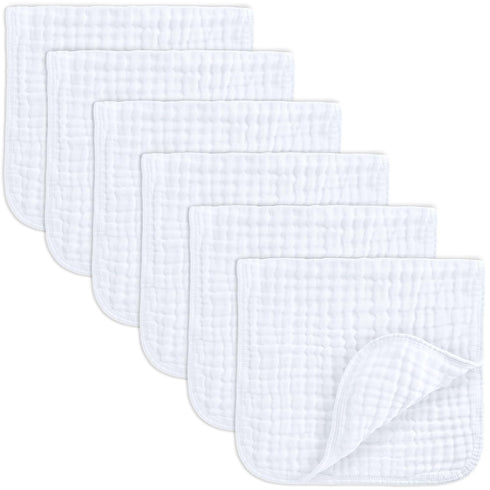 Pack 6 Baby Car Seat Cover and Muslin Burp Cloths, of Bundled by Comfy Cubs