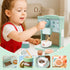 Playset Set Kids Coffee Toy Coffee Maker for Toddler Wooden Kitchen Accessories Pretend Play for Girls Boys Ages