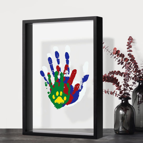 Family Handprint Kit, DIY Art Print Wooden Frame for Family Night, Gifts