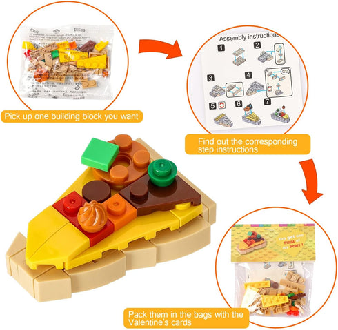 SKINOSM 28 7 Set Valentine's Day Cards for Kids - PCS Dessert Block Valentines Day Gifts, Cards with Designs Block