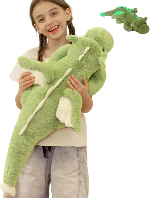 Tezituor Dragon Stuffed Animal Glow in The Dark, 31.5" Large Soft Dragon
