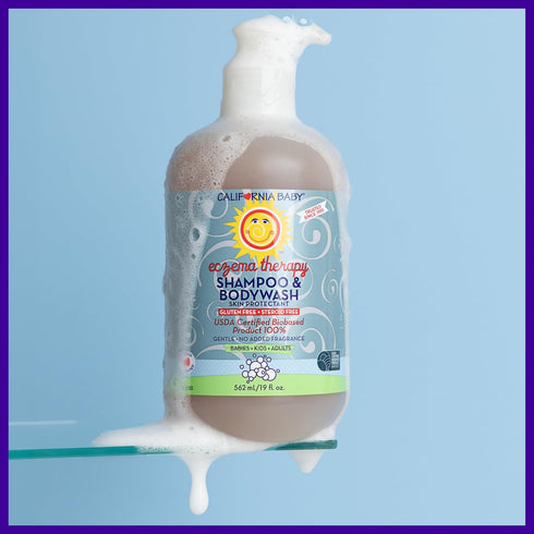 100% 8.5 oz. California Baby Eczema Body Wash & Shampoo | Gentle Steroid-Free Eczema Treatment | Colloidal Oatmeal +