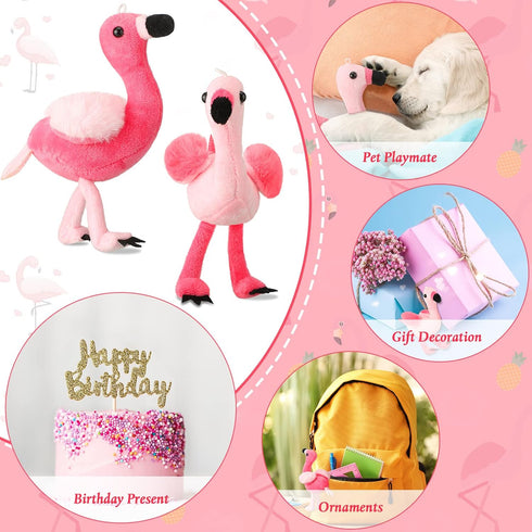 Skylety 8 Pcs 6 Inch Plush Flamingo Party Favors - Small Stuffed Animal Toy for Birthday Supplies