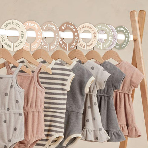 cephira Closet Closet Closet Baby Dividers for Clothes Earth Tone Round Baby Clothes Dividers for Rod, Nursery