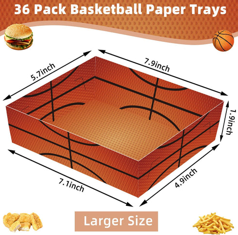UROINEPA Supplies-36Pcs Basketball Party Decorations Basketball Party Basketball Party Favors Basketball Paper Food