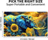 Elephant in Sunflower Field Premium Stitched Playmat for MTG & TCG, Colorful Thick Cloth Fabric, Rubber Bottom for