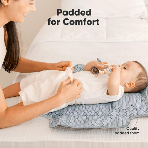 KeaBabies Portable Diaper Changing Pad - Waterproof Travel Changing Mat for Baby, Foldable Diaper Clutch, Detachable