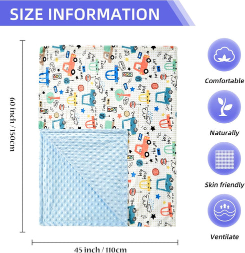 Gifts(Car,45 60in) iEvolve Baby Nursery Bed Blankets Ultra Soft Double Layer Mini Blanket Minky Blanket Receiving