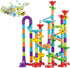 Marble Run for Kids Ages 4-8 - DIY Educational Playset, Track Pipe Building Blocks with Glass Marbles