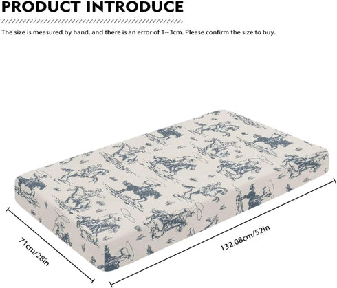 JIANADAER 28"x52" Cowboys Horse Western Fitted Crib Sheet Vintage West Desert Standard Crib Mattress Fitted Sheet