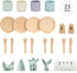 Set Set Wooden Toy Dish Toddler Plates and Cutlery Children's Kitchens Accessories Kids Role Play Food Gift for Girls