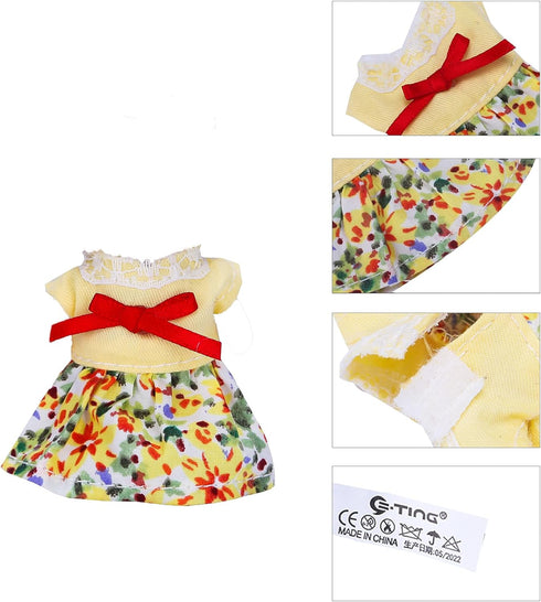 E-TING Family Set, Sweet Mother-Daughter & Father-Son Dress Up Set for 3-Inch and 2.25-inch Figure Town Series
