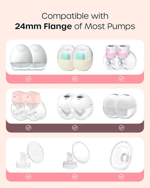 8PCS 14/16/18/20mm 24mm Nuliie Silicone Flanges Insert Replacement Kit, Flange Sizing Kit for Flange/Shield Breast