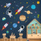 decalmile Outer Space Wall Decals, Rocket Planets Astronaut Stickers for Baby Nursery Boys Bedroom Decor