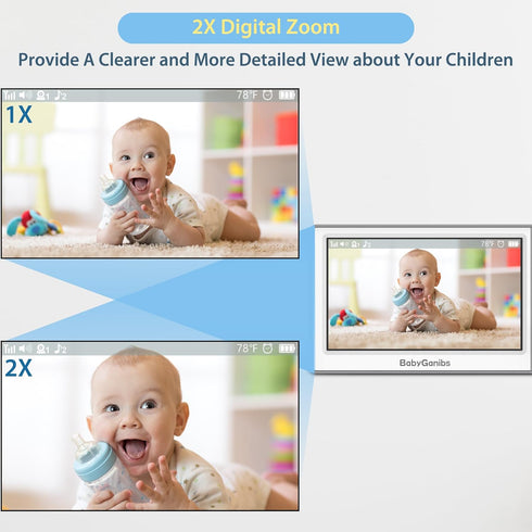 Baby Ganibs 4.3'' 1000ft 30-Hour 2-Way Baby Monitor with Camera and Audio, Video Baby Monitor with Long Range